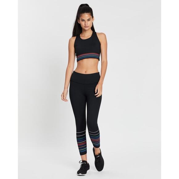 GapFit Blackout Athletic Set High-Waisted Silicone Stripe Bra (S) & Legging (XS) - Picture 1 of 10